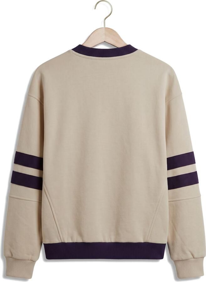 LOOXS 10sixteen oversized gestreepte sweater met tekst ecru paars - Foto 2