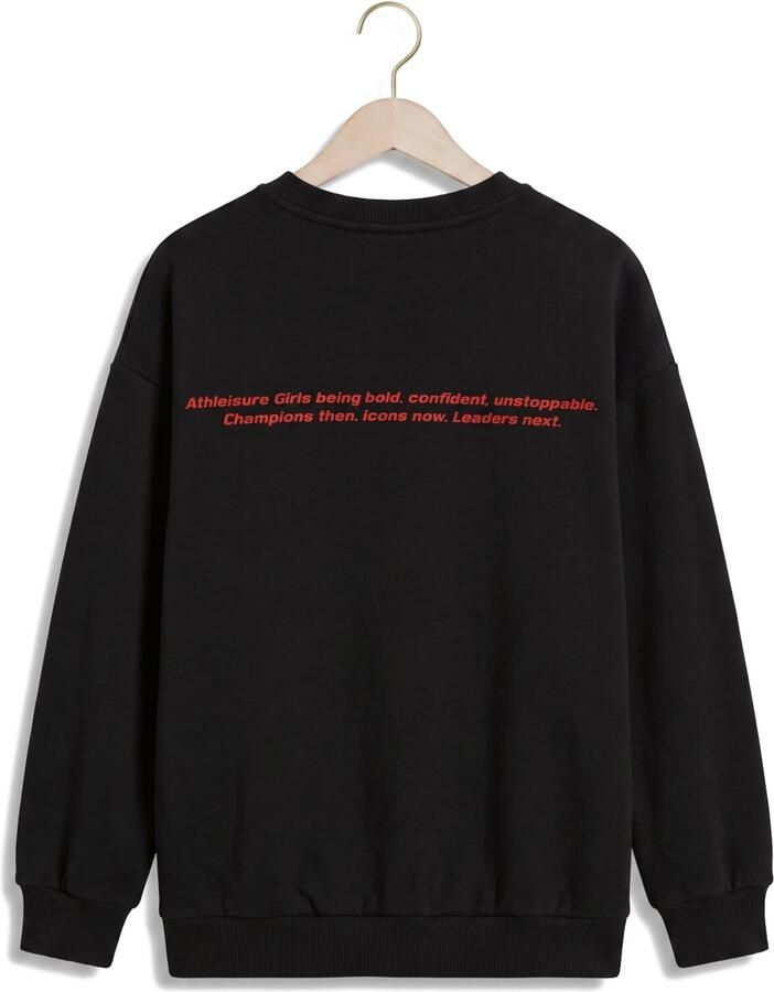 LOOXS 10sixteen oversized sweater met borduursels antraciet Grijs Meisjes Katoen Ronde hals - Foto 2