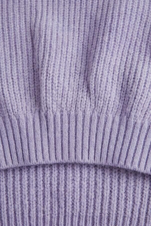 LOOXS 10sixteen rechtvallende gestreepte gebreide trui lila Sweater Paars Meisjes Polyester Ronde hals