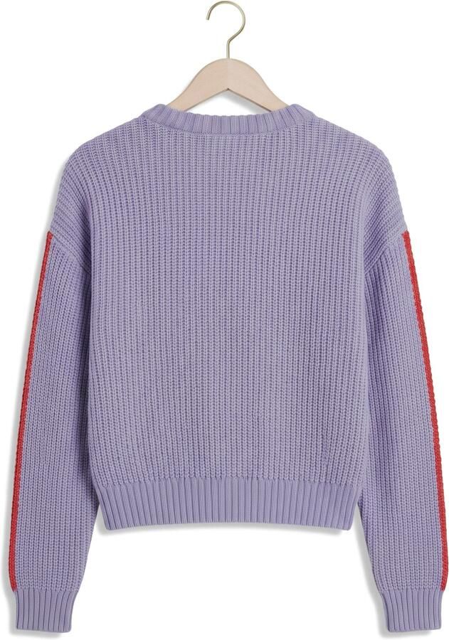 LOOXS 10sixteen rechtvallende gestreepte gebreide trui lila Sweater Paars Meisjes Polyester Ronde hals - Foto 2