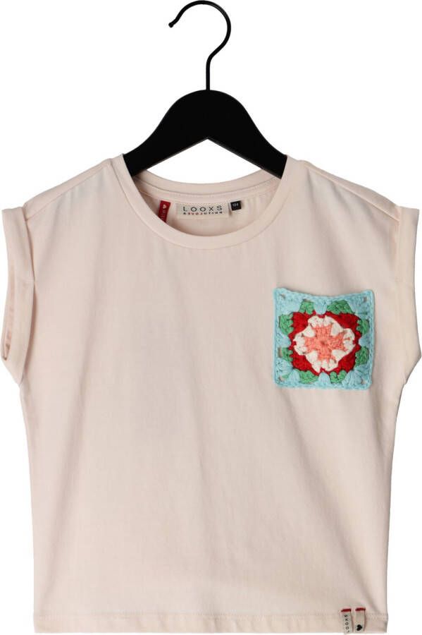 LOOXS Meisjes Tops & T-shirts T-shirt With Crochet Patch Ecru