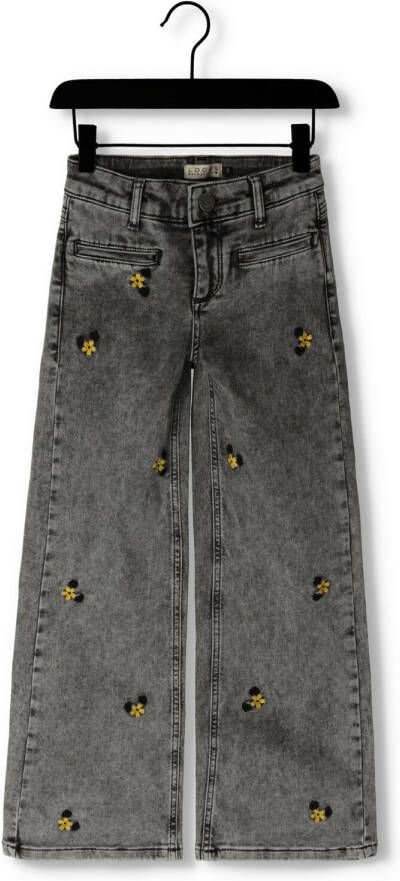 LOOXS Meisjes Jeans 10sixteen Embroidered Wideleg Jeans Grijs