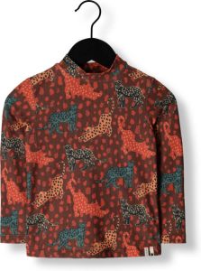 LOOXS little longsleeve met all over print roodbruin oranje