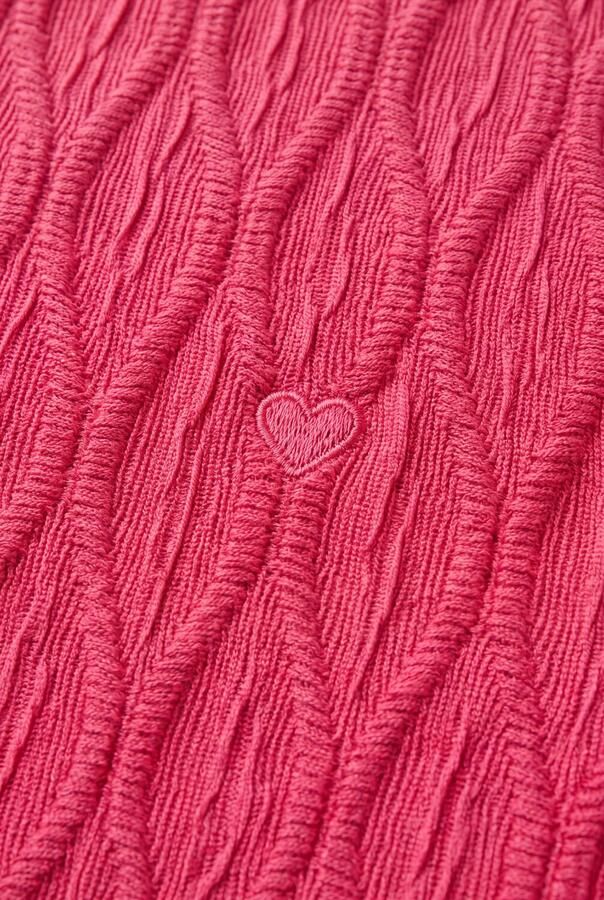 LOOXS little kanten rechtvallende longsleeve met print roze - Foto 2