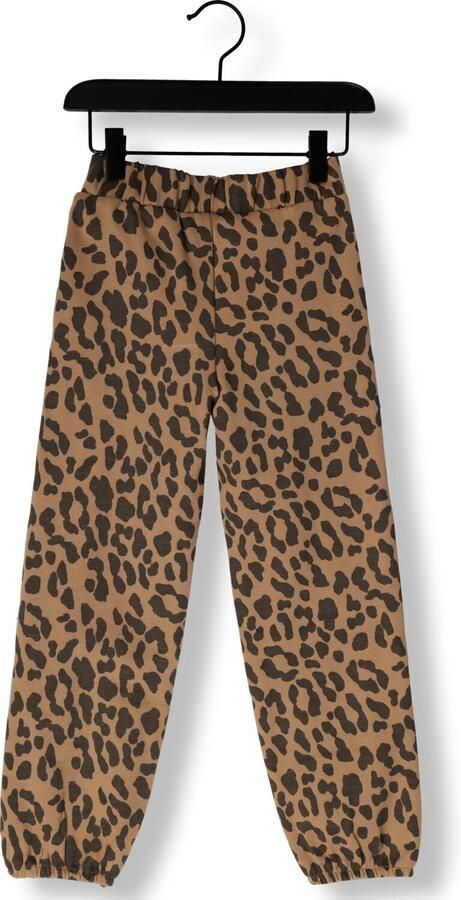 LOOXS little tapered casual broek met panterprint bruin