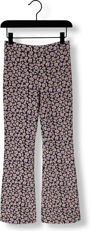 LOOXS little flared broek met panterprint lila