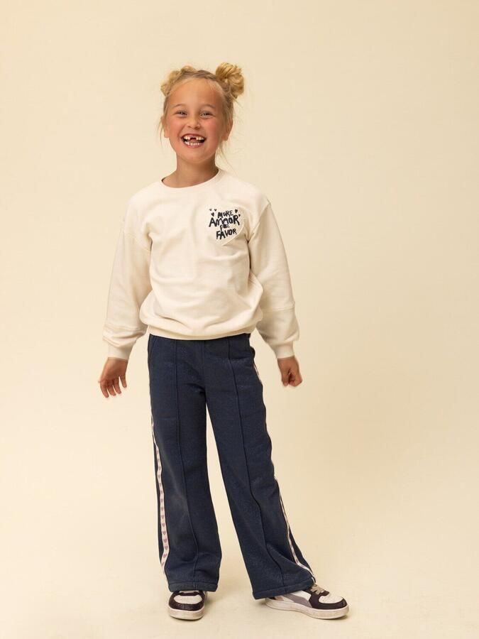 LOOXS little straight joggingbroek met hartjes donkerblauw - Foto 2