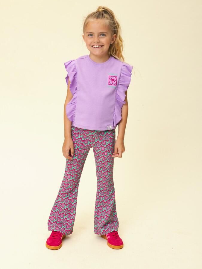 LOOXS little regular waist flared broek paars - Foto 2