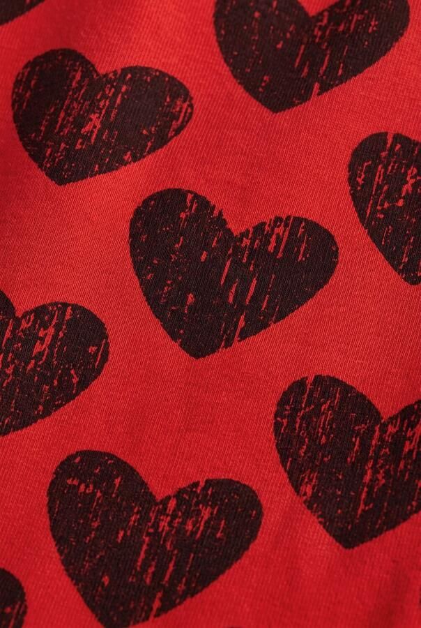 LOOXS little fluwelen flared broek met hartjes rood Meisjes Katoen Hartjes