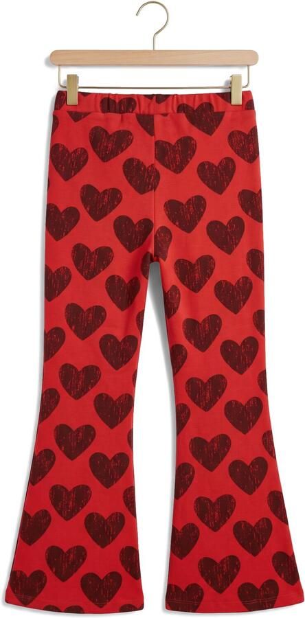 LOOXS little fluwelen flared broek met hartjes rood Meisjes Katoen Hartjes - Foto 2