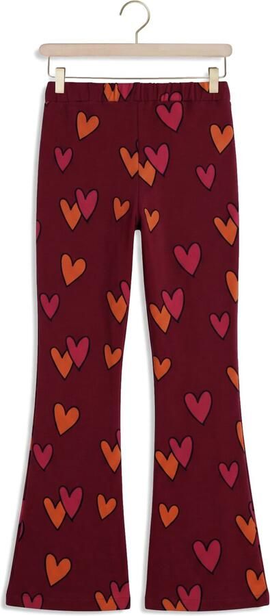 LOOXS little flared broek met hartjes donkerrood Meisjes Stretchkatoen - Foto 2