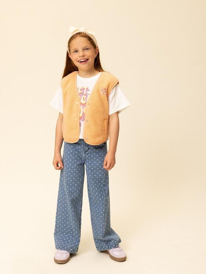 LOOXS little wide leg jeans met hartjes medium blue denim - Foto 2