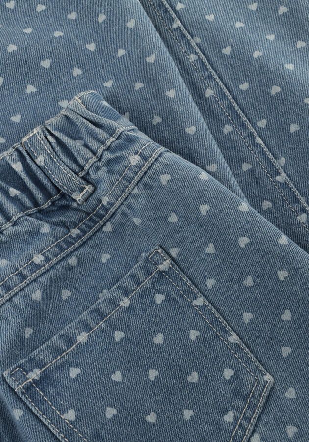 LOOXS little wide leg jeans met hartjes medium blue denim