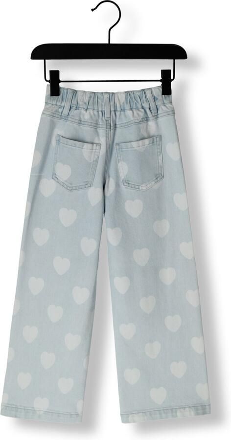 LOOXS little wide leg jeans met hartjes light blue denim - Foto 4