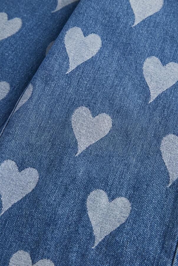 LOOXS little denim heart jeans met hartjes mediumblauw