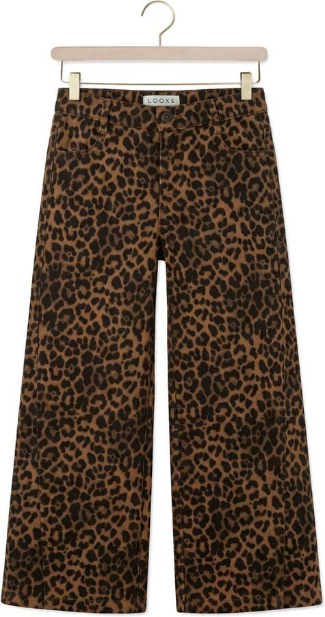 LOOXS little leopard jeans met panterprint bruin Meisjes Denim
