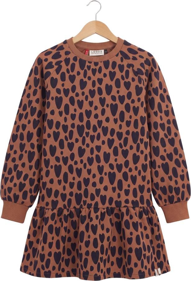LOOXS little sweatjurk met panterprint bruin