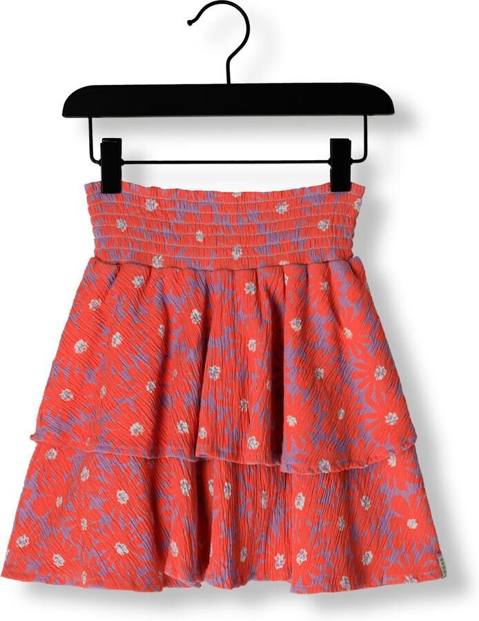 LOOXS little gebloemde A-lijn rok koraalrood