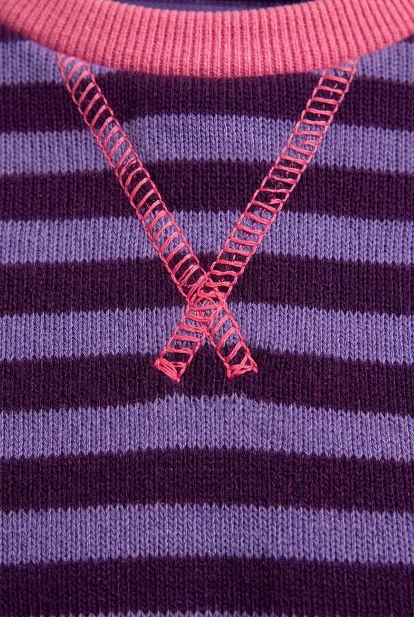 LOOXS little katoenen oversized gestreepte gebreide sweater paars