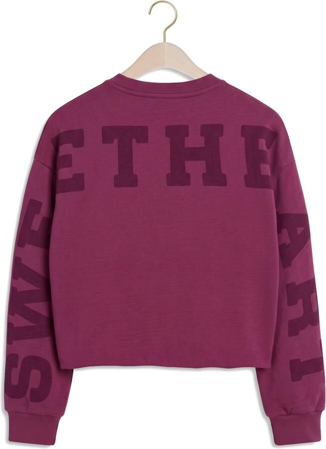 LOOXS little boxy cropped sweater met backprint paars Meisjes Katoen-polyester Ronde hals - Foto 2