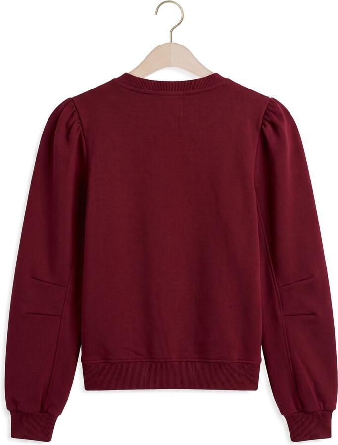 LOOXS little rechtvallende sweater met tekst donkerrood Meisjes Stretchkatoen Ronde hals - Foto 2