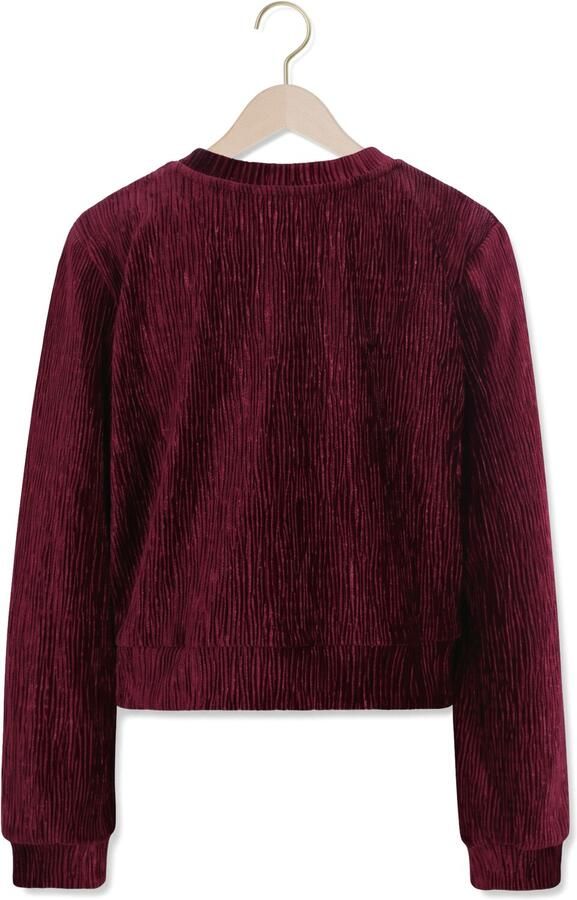 LOOXS little fluwelen rechtvallende sweater donkerrood Meisjes Fluweel Ronde hals - Foto 3