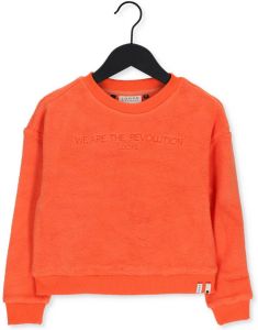 LOOXS 10sixteen sweater met tekst oranjerood
