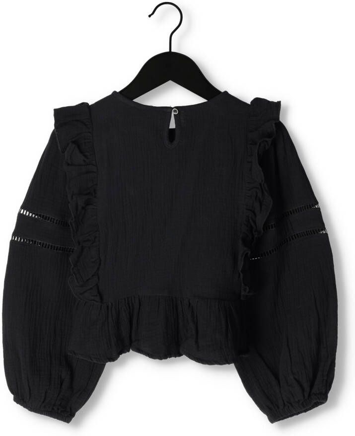 LOOXS Meisjes Blouses 10sixteen Mousseline Embroidery Top Zwart