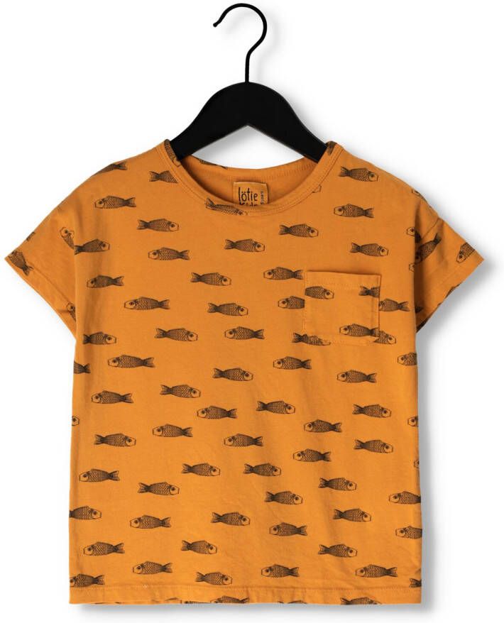 LÖTIEKIDS Lötiekids Jongens Polo's & T-shirts Tshirt Short Sleeve Fishes Geel