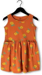 Lötiekids Oranje Mini Jurk Dress Sleeveless Pockets Grapefruits