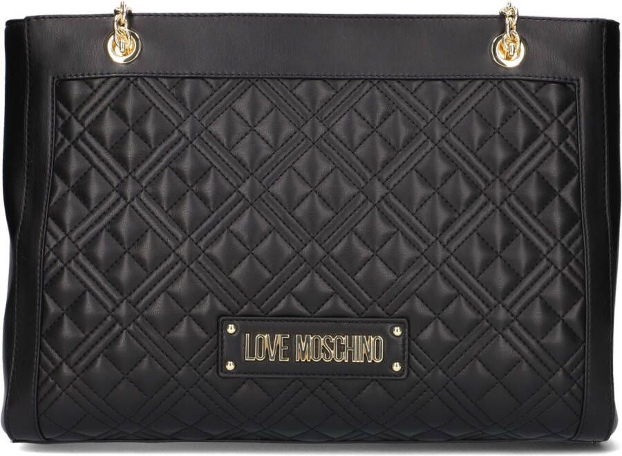 Love Moschino Zwarte Gewatteerde Shopper Tas voor Moderne Vrouwen Black Dames