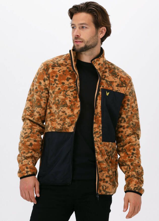 Lyle & Scott Beige Vest Earth Print Fleece