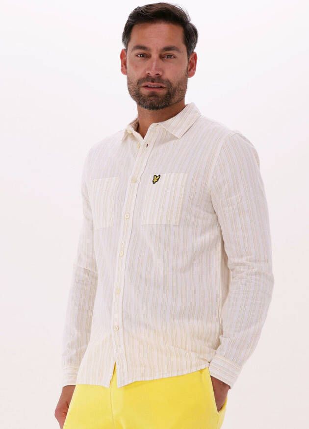 LYLE & SCOTT Heren Overhemden Pinstripe Shirt Gebroken Wit