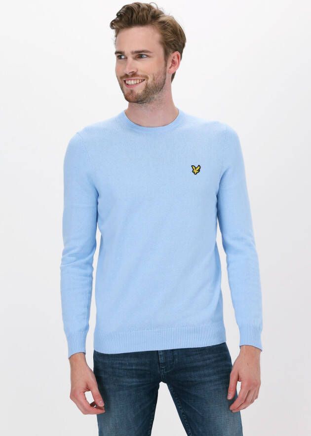 Lyle & Scott Lichtblauwe Trui Crew Neck Cotton Merino Jumper
