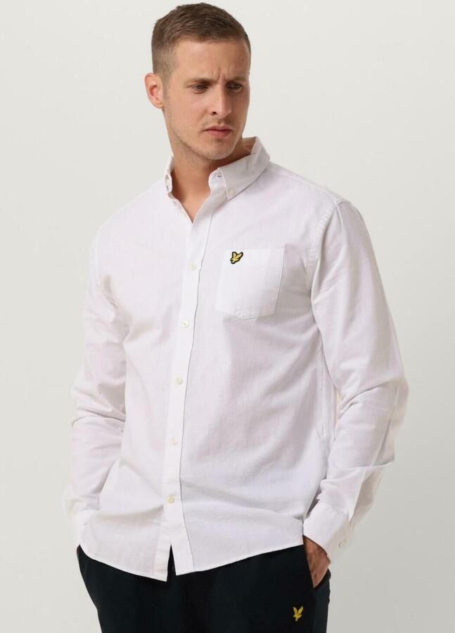 Lyle & Scott Casual Katoen Linnen Button Down Overhemd White Heren - Foto 4