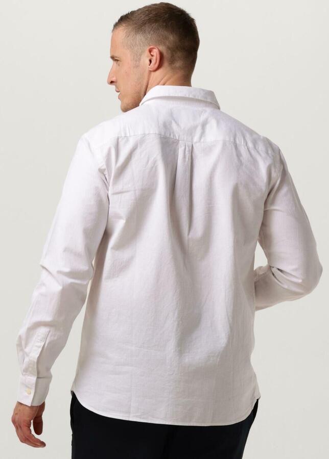 Lyle & Scott Casual Katoen Linnen Button Down Overhemd White Heren