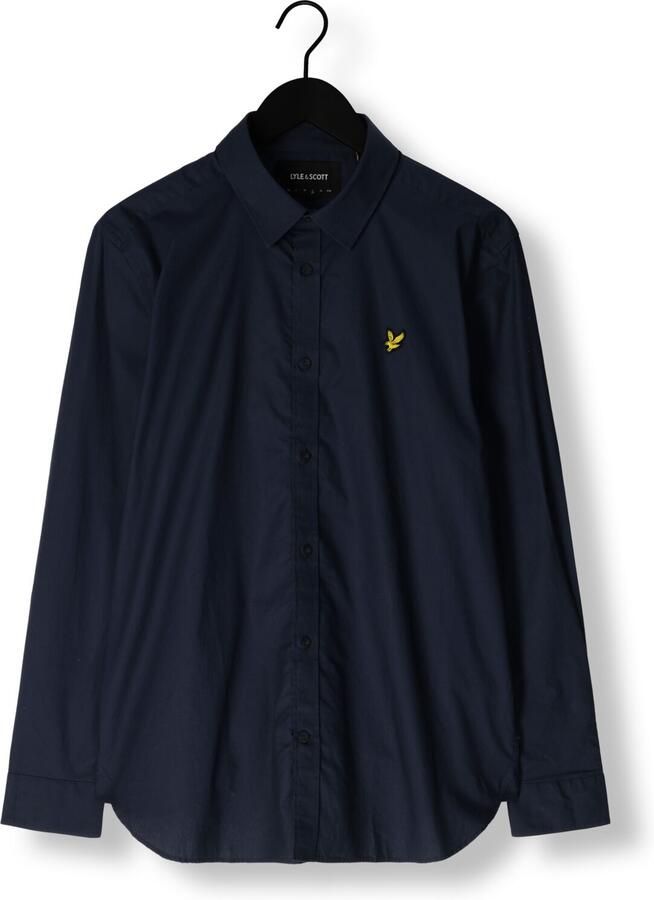 LYLE & SCOTT Heren Overhemden Long Sleeve Poplin Donkerblauw