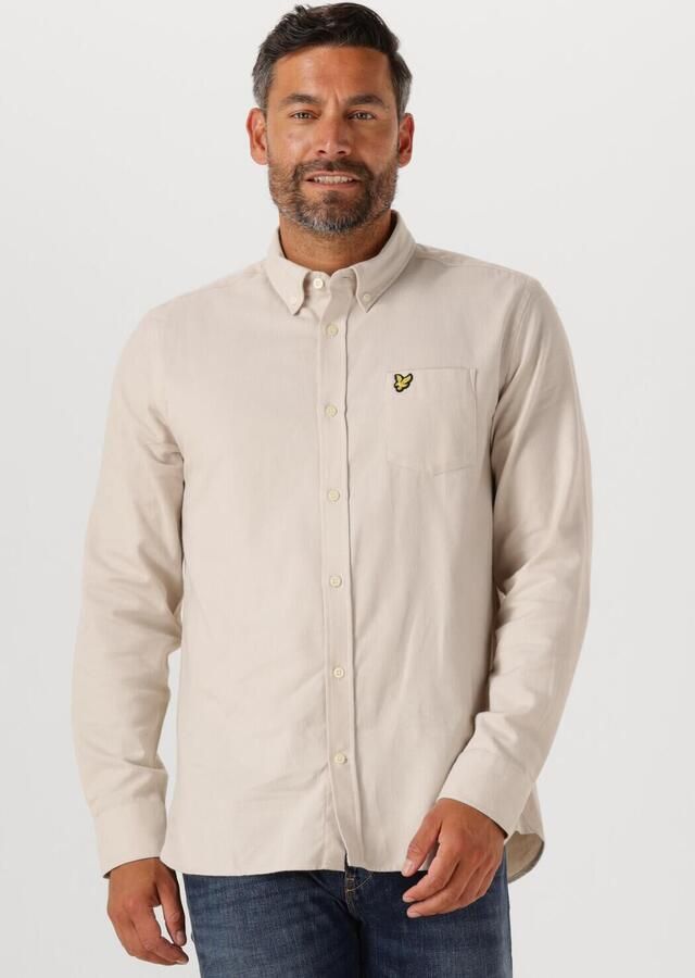 LYLE & SCOTT Heren Overhemden Plain Flannel Shirt Beige - Foto 4