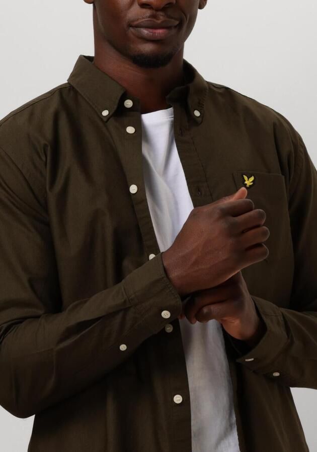 LYLE & SCOTT Heren Overhemden Plain Oxford Shirt Groen - Foto 3