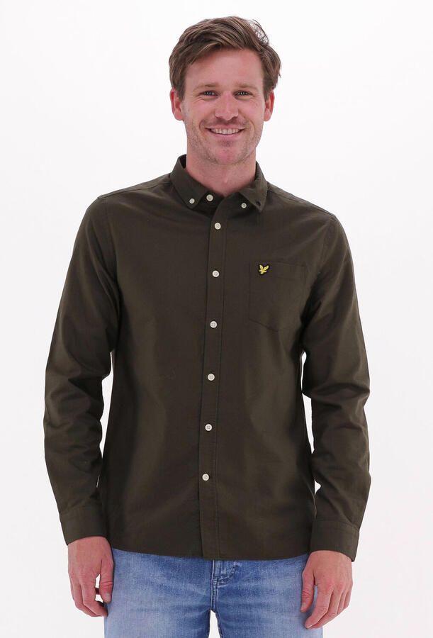 LYLE & SCOTT Heren Overhemden Regular Fit Light Weight Oxford Shirt Olijf - Foto 3