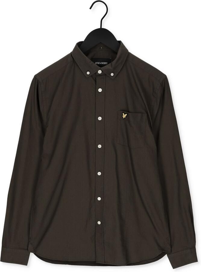 LYLE & SCOTT Heren Overhemden Regular Fit Light Weight Oxford Shirt Olijf