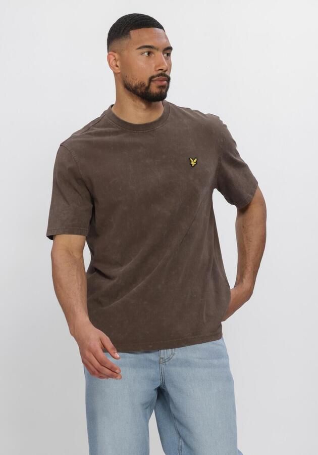 LYLE & SCOTT Heren Polo's & T-shirts Heavy Laundered T-shirt Bruin