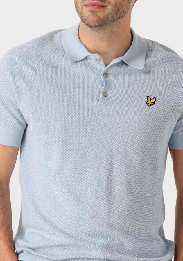 LYLE & SCOTT Heren Polo's & T-shirts Linen Blend Knitted Polo Lichtblauw - Foto 2