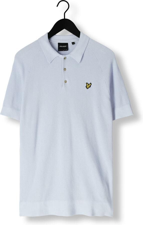 LYLE & SCOTT Heren Polo's & T-shirts Linen Blend Knitted Polo Lichtblauw - Foto 3