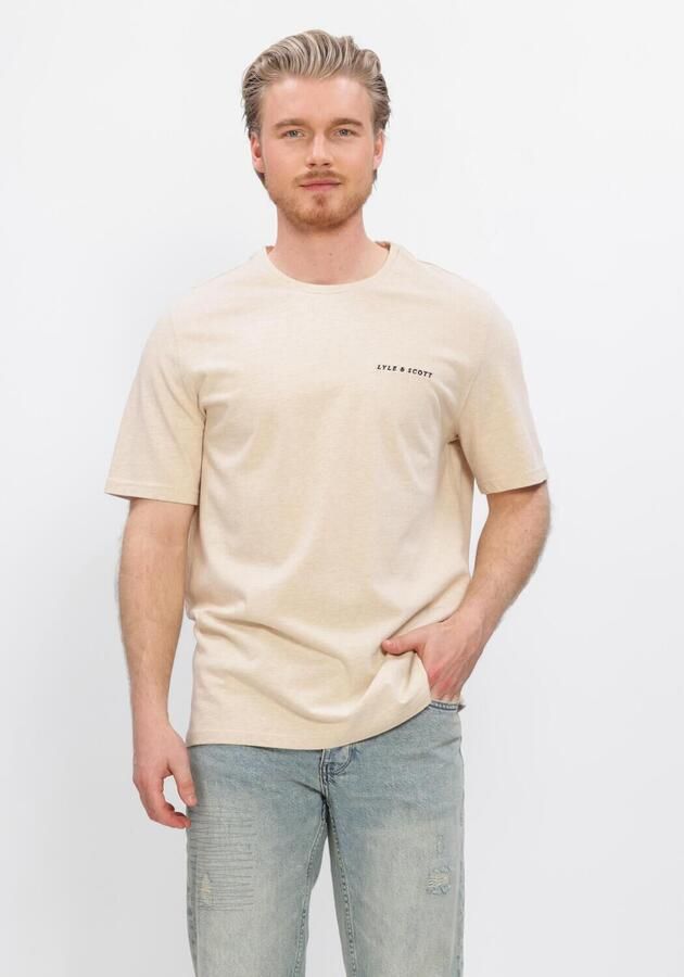LYLE & SCOTT Heren Polo's & T-shirts Script T-shirt Beige