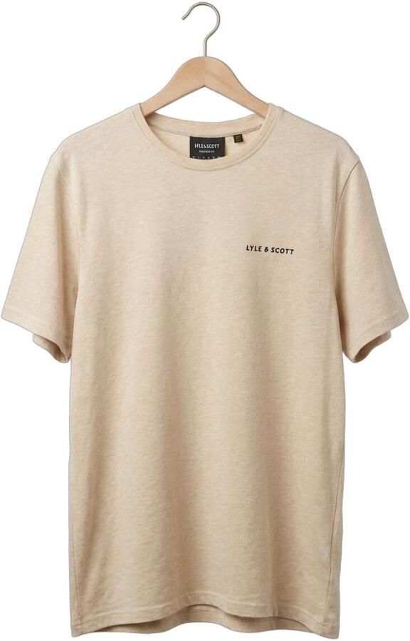 LYLE & SCOTT Heren Polo's & T-shirts Script T-shirt Beige - Foto 4