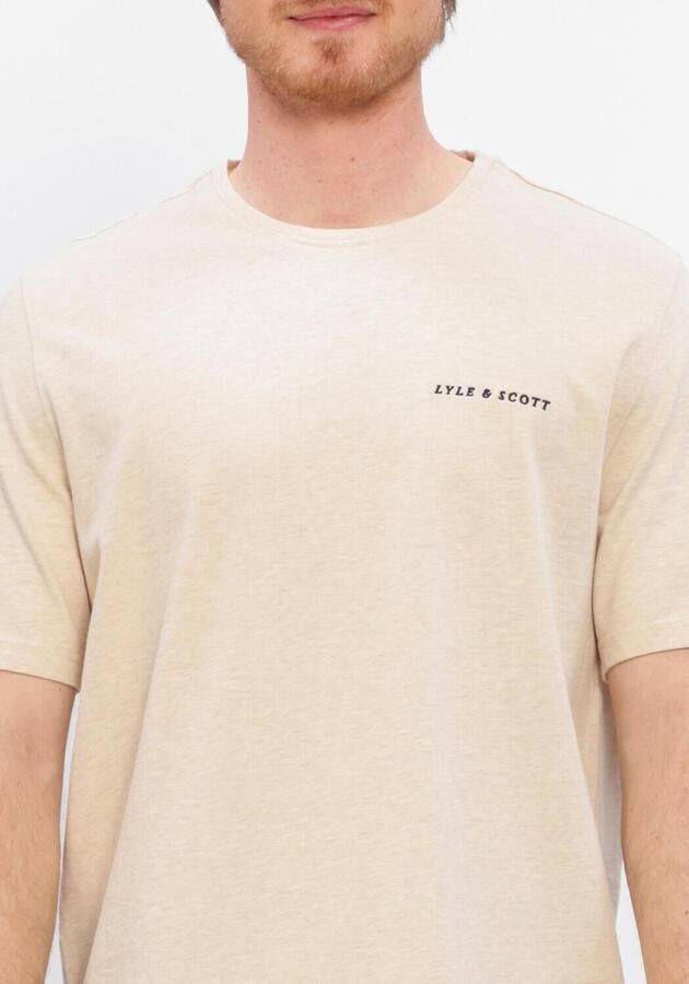 LYLE & SCOTT Heren Polo's & T-shirts Script T-shirt Beige - Foto 3