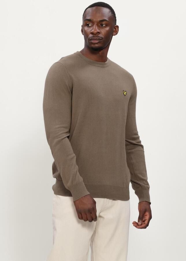LYLE & SCOTT Heren Truien & Vesten Cotton Merino Crew Neck Jumper Taupe