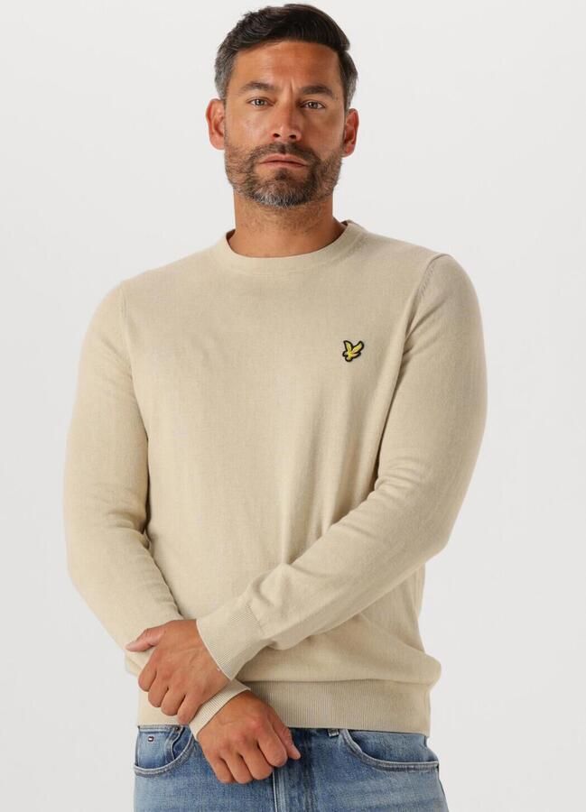 LYLE & SCOTT Heren Truien & Vesten Cotton Merino Crew Neck Jumper Zand - Foto 4