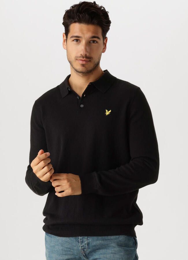 Lyle & Scott Polo Shirt Lange Mouw Lyle & Scott Lange mouwen Merino gebreide poloshirt - Foto 4